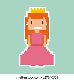 princess video game pixelated character