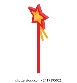 Princess wand band icon isometric vector. Lady dress. Miracle narrative