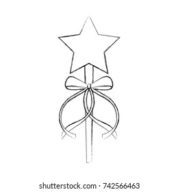 princess wand with bow ribbon decoration