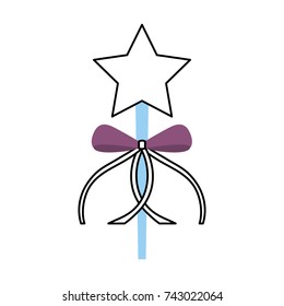princess wand with bow ribbon decoration