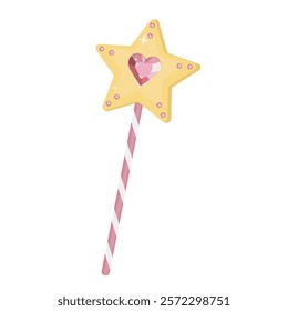 Princess wand with gems. vector illustration.