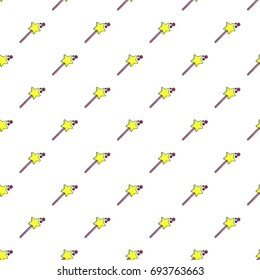 Princess wand pattern in cartoon style. Seamless pattern vector illustration