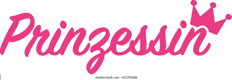 Princess word with crown german