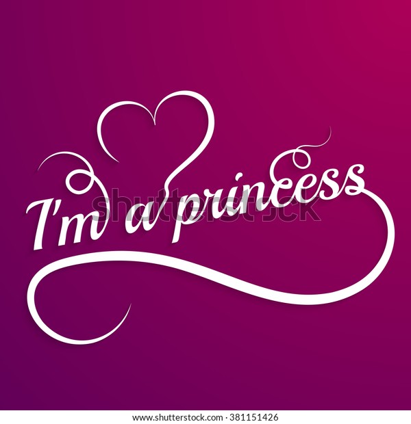 Princess Word Letters Heart Stock Vector Stock Vector (Royalty Free