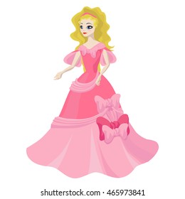 disney princess with blonde hair and pink dress