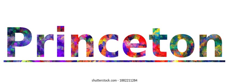 Princeton. Colorful typography text banner. Vector the word princeton design. Can be used to logo, card, poster, heading and beautiful title