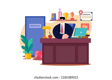 Principal Illustration concept on white background