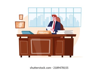 Principal Illustration concept on white background
