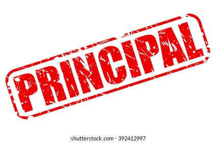 PRINCIPAL red stamp text on white