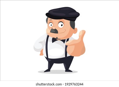 Principal is showing thumbs up. Vector graphic illustration. Individually on a white background.