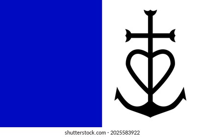 Principality of Aigues-Mortes flag in real proportions and colors, vector image