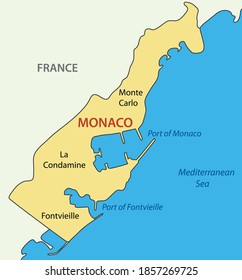 Principality of Monaco - vector map