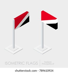 Principality of Sealand flag 3d isometric style