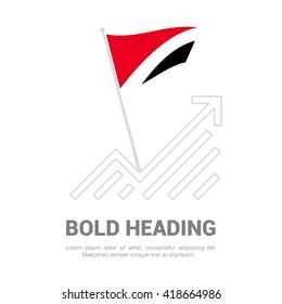 Principality of Sealand Flag with analytics graph up, Bold heading and place for text template