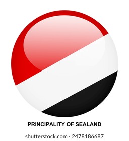 PRINCIPALITY OF SEALAND flag button on white background