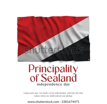 Principality of Sealand Flag, Celebrating Independence Day. Abstract waving flag on white background Country Flag.