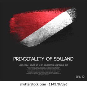 Principality of Sealand Flag Made of Glitter Sparkle Brush Paint Vector