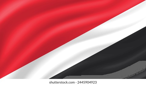 Principality of Sealand flag waving. Background. Vector