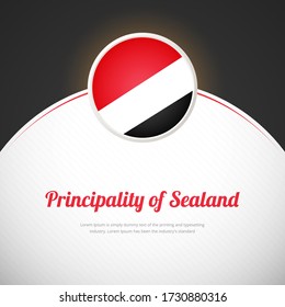 Principality of Sealand happy national day with creative colorful country flag background