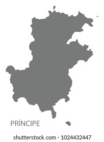 Principe map grey illustration