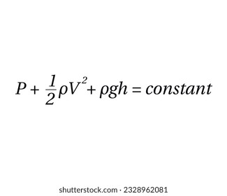 Bernoulli’s Principle Formula on the white background. Bernoulli’s equation formula. Vector illustration.  svg