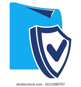 Principle icon represented by paper, shield Dualtone style.