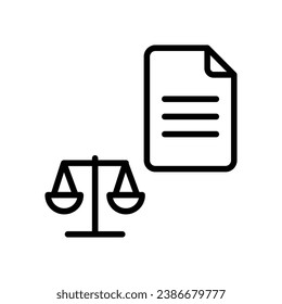 Principle Of Right icon isolate white background vector stock illustration.