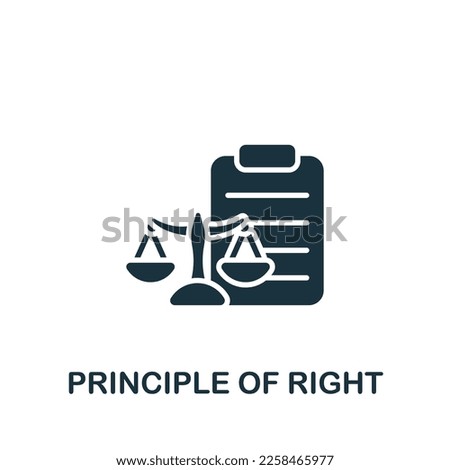 Principle of right icon. Monochrome simple sign from core values collection. Principle of right icon for logo, templates, web design and infographics.