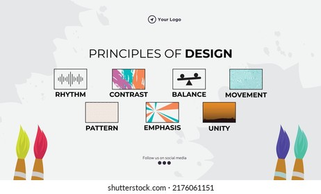 Principles of design landscape banner design template.