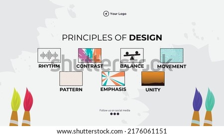 Principles of design landscape banner design template.