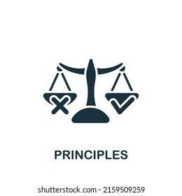 Principles icon. Monochrome simple Personality icon for templates, web design and infographics