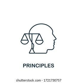 Principles icon from personality collection. Simple line Principles icon for templates, web design and infographics