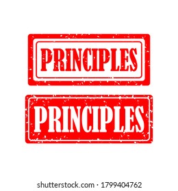 Principles rubber stamp set on white background. vector illustration