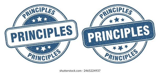 sello de principios. signo de principios. etiqueta redonda de grunge