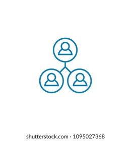 Principles of subordination linear icon concept. Principles of subordination line vector sign, symbol, illustration.