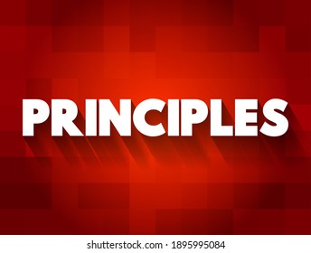 Principles text, business concept background