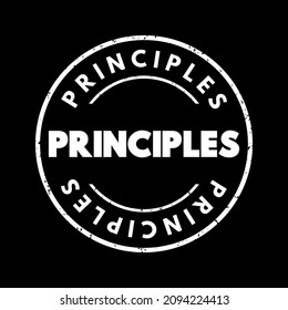 Principles text stamp, business concept background