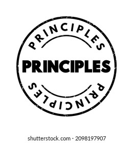 Principles text stamp, business concept background