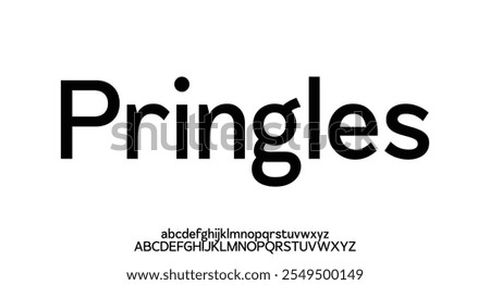 Pringles, Modern abstract digital tech font. Logo creative font, type, technology, movie, digital, music, movie. Font and illustration in vector format.
