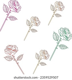 prink rose flower premium .vector file.
