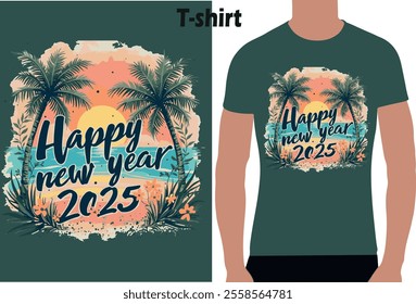 Print '2025 new year new dreams new possibilities' T-shirt design