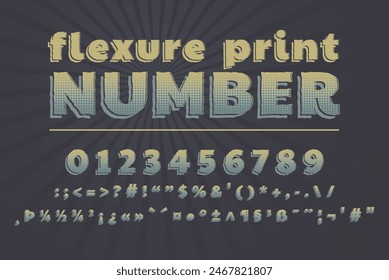 Print 3D vintage halftone black alphabet poster Collage style stencil letters with shadow and polka dot decor Letters, Numbers, punctuation marks. Retro ABC collection. Typography vector illustration