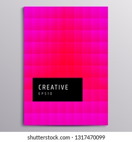 Print A4 cover with color gradient structural chequered grid. Vector design template of brochure, layouts, annual report, magazine, album, poster. Minimal background with space for text.