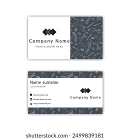 Print Abstract Business Card Design With Front And Back Views.