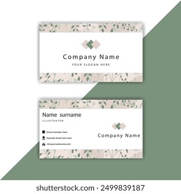 Print Abstract Business Card Design With Front And Back Views.