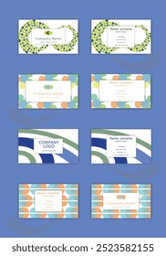 Print Abstract colorful business card template set.