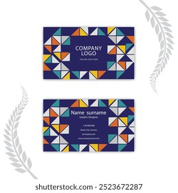 Print Abstract colorful business card concept.