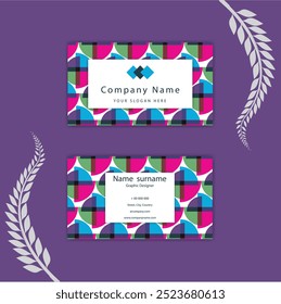 Print abstract colorful business card template.
