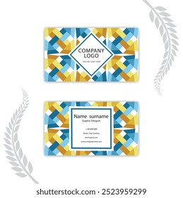 Print Abstract colorful business card concept.