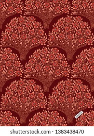 Print abstract flower tree seamless pattern  background